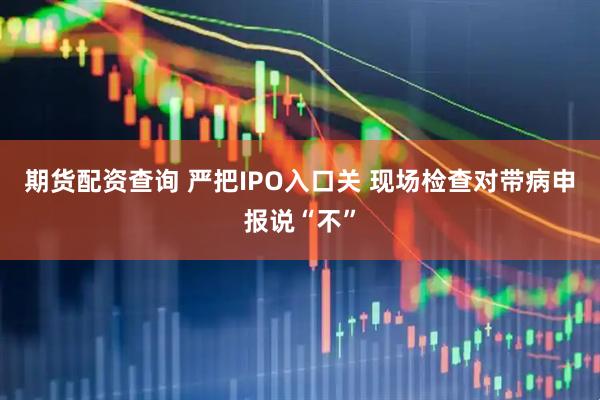 期货配资查询 严把IPO入口关 现场检查对带病申报说“不”