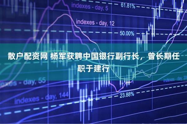 散户配资网 杨军获聘中国银行副行长，曾长期任职于建行